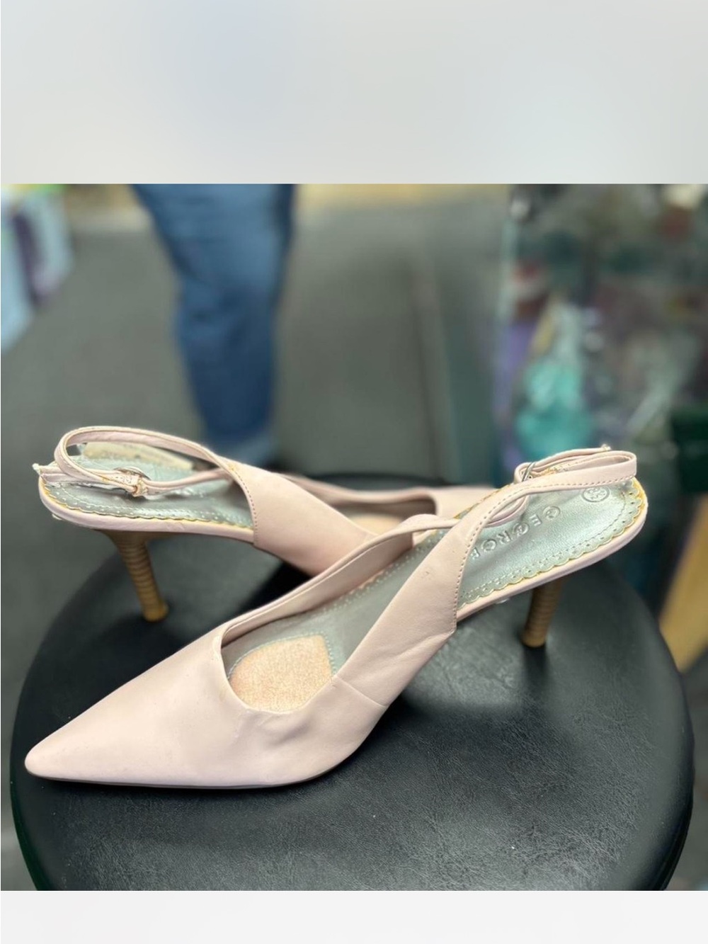 George Blush Pink Pointed Slingback Heels